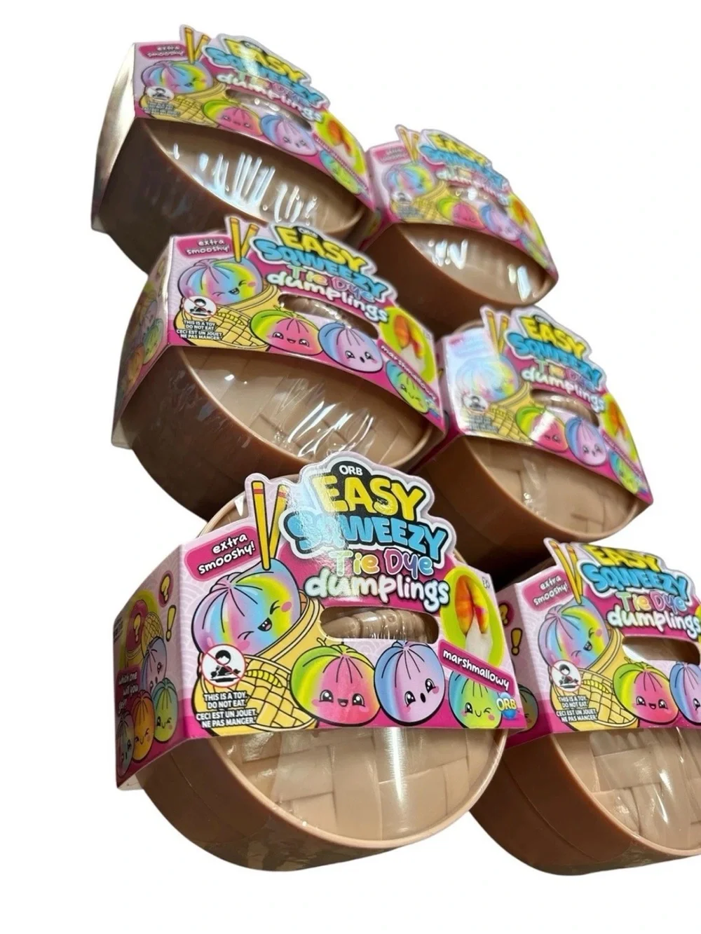 New Viral ORB Easy Sqweezy Tie Dye Dumpling Squishy Lot Of 6 !!